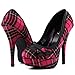 Show Story Classic Checkered Buttons High Heel Platform Stiletto Pumps,LF30441
