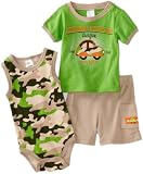 Cutie Pie Baby-Boys Newborn 3 Pack Driving League T-Shirt And Short Set