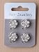 Set of 4 Clear Genuine Glass Crystal Flower Hair Coils Twists Jewels Bridal
