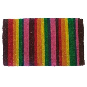 Multi Coloured Striped Doormat