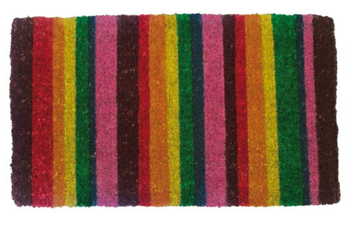 Multi Coloured Striped Doormat