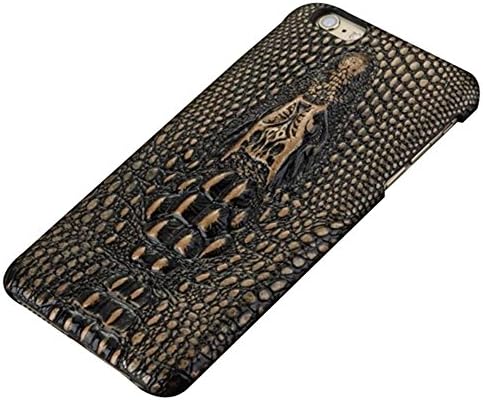 FLT® iPhone 6 6s Hot Cool 3D Soft Genuine Leather Crocodile Skin Back Cover Phone Case for 6Plus 6sPlus brand fashion shell (Gray gold for iPhone 6Plus 6sPlus)