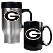 Georgia Bulldogs NCAA Stainless Travel Mug And Ceramic Mug Set by Great American Products