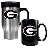 Georgia Bulldogs NCAA Stainless Travel Mug And Ceramic Mug Set