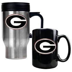 Georgia Bulldogs NCAA Stainless Travel Mug And Ceramic Mug Set by Great American Products