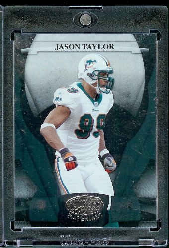 2008 Leaf Certified Materials Football Card - Jason Taylor / Miami Dolphins / NFL Trading Card in Protective Display Case!