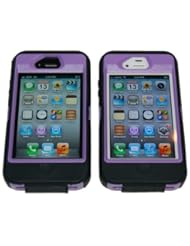 Wireless: Iphone 4/4s Body Armor Defender Case Black on Purple - Vaule Haven