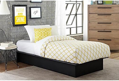 DHP Maven Upholstered Twin Platform Bed, Black