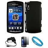 Black 2 Piece Crystal Hard Snap-On Protector Case for Sony Ericsson XPERIA  ....