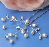 Fresh Water Pearl Silver Bridal Hair Pins (Pack of 2)