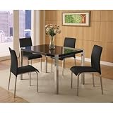 Charisma 5 Piece Dining Set in Black