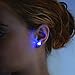 BluWhale 1 Pair Multicolor Bright Stylish Fashion LED Earrings Glowing Light Up Diamond Crown Ear Drop Pendant Stud Stainless Multi-Color