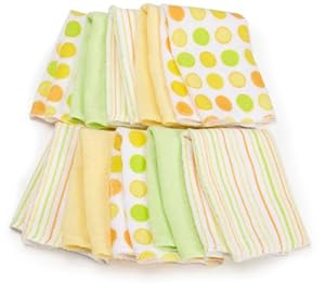 Spasilk 10 Pack Soft Terry Washcloth, Yellow