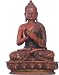 Nepali Buddha, turning the wheel of the dharma, red finish