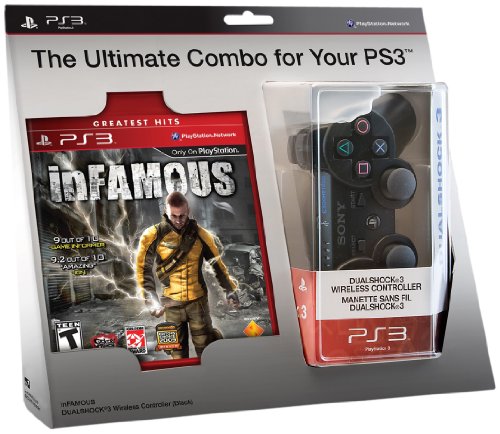 cheap inFAMOUS and Black DualShock 3 Wireless Controller Bundle