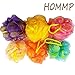 HOMMP Bath Sponges Large Size, Assorted Colors(Pack of 6), A
