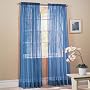 2 Piece Solid Sky Blue Sheer Window Curtains/drape/panels/treatment 58"w X 84"l