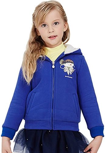 BaBaBaoBao Girl 4-14 Thicken Velvet Hoodie Coat,Size 12 Color Blue