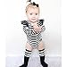 Infant Baby Girls Long Sleeves Striped Lace Romper