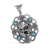 Carolyn Pollack Sterling Silver Tempting Teals Black Agate Enhancer