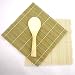 ThinkBamboo Sushi Rolling Kit, 2 mats and rice paddle - natural and green