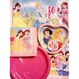 Disney Princess Theme Birthday Party Package ~ Fairy-Tale Friends (Set A) ~ Table Cover, Dinner Plates, Dessert Plates, Napkins, & Treat Sacks ~ Serves 8
