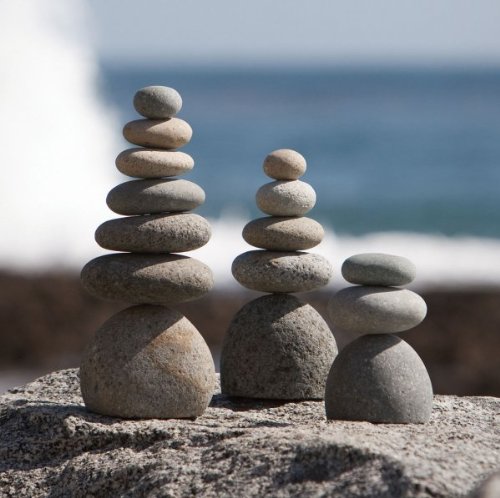 Rock Cairn Set of 3 Grey See Description