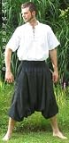 Mittelalter Hose Pluderhose schwarz Baumwollhose Piratenhose
