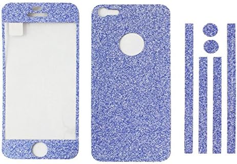 DiaMini iPhone 4 /4S Glitter Full Body Wrap Shining Skin Sticker Protective Decal (For iPhone 4 4S Blue)