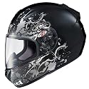 Advanced MC-5 Stain Black Silver Full Face Motorcycle Helmet - Size : 2XL