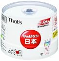 太陽誘電製 That's DVD-Rデータ用 16倍速4.7GB 盤面アクアホワイト ワイドプリンタブル スピンドルケース50枚入 DR-47AWWY50BN