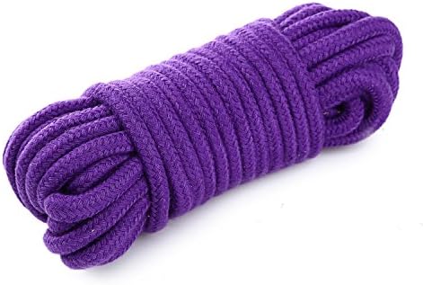 Soft Cotton Rope 10m 32-Foot Soft Silk Rope Shibari SM Rope Climbing Camping Couple Sex Play Game (Purple)