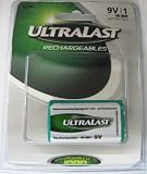 UltraLast UL9V 9 Volt NiMH Rechargeable Battery