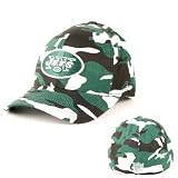 New York Jets Camouflage Flex Fit Baseball Hat Cap By Reebok in Team Colors