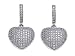 Zoe R(tm) 3D Sterling Silver Micro Pave Hand Set Cubic Zirconia (CZ) Heart Earrings