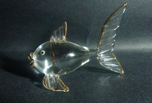 Blown Glass Fish Figurine 2.75"w x 2.0"h
