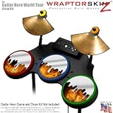 Chrome Drip on Fire Skin by WraptorSkinz fits Guitar Hero 4 World Tour Drum ....