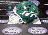 New York Jets Mini Helmet Autographed/Hand Signed by The Sack Exchange Mark Gastineau, Abdul Salaam,