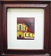 Handmade Mini Oil Painting with Wood Frame - South American Balcony