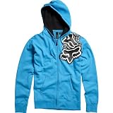 Fox Racing Slapstick Front Fleece Kids Hoody Zip Casual Sweatshirt w/ Free B&F Heart Sticker Bundle - Electric Blue / Large