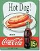 Desperate Enterprises A Coke and a Dog Collectible Metal Sign