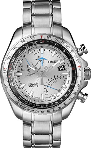 Timex Men's Quartz Watch Aviator Fly-Back Chrono T2P104 with Metal Strap