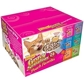 Friskies Gravy Sensations Pouch Favorites, 6-Flavor Variety Pack, 3-Ounce Pouches (Pack of 24)