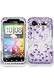 HTC Droid Incredible 2 Full Diamond Graphic Case - Purple/Silver (Free Hand ....