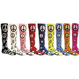 Peace Sign Socks (Color=Royal)