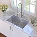 Kraus KHU100-30-1650-41SS Stainless Steel 30 Combo with Handmade Undermount Single Bowl 16 Gauge Sink and Nola Commercial Kitchen Faucet with Soap Dispenser