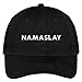 Trendy Apparel Shop Namaslay(Block) Embroidered Brushed Cotton Adjustable Cap Dad Hat - Black