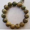 Tibetan Buddhist Green Sandalwood Beads Prayer Mala with Free mala bag