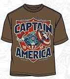 MARVEL CAPTAIN AMERICA BADGE OF HONOR COFFEE T-SHIRT LARGE