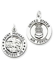Sterling Silver Antiqued Riversible Saint Michael Air Force Medal.